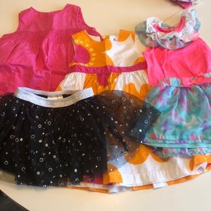 4 little girls dresses and skirt outfits